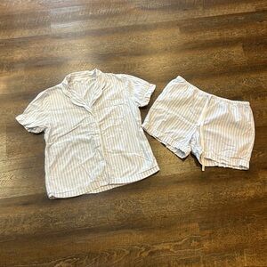 Brooks Brothers Light Blue and White Striped Pajama Set